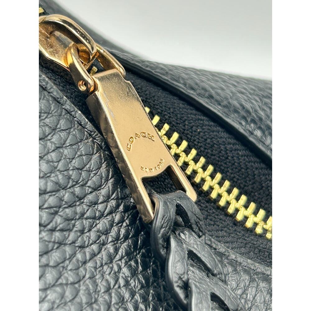 Authentic Coach Val Black Pebbled Leather Duffle Bag Purse Crossbody - C2818 - Picture 3 of 10